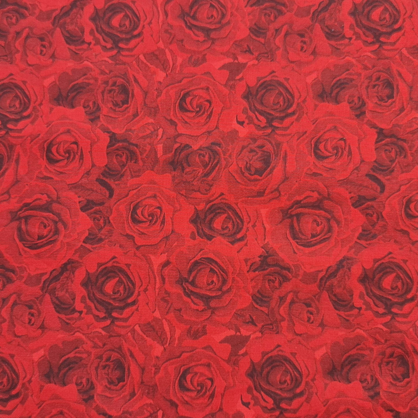 Tejido estampado rosas rojas tono sobre tono, Basic Rec 217
