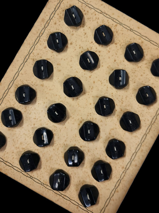 Botones años 20 con estampado de rayas color negro en forma de rombos