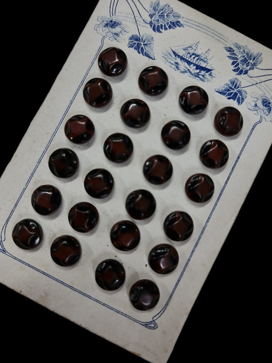 Botones de los años 20 piedras color marrón