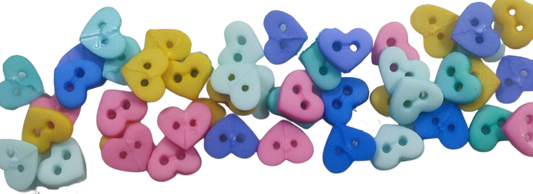 Botones de corazón multicolor