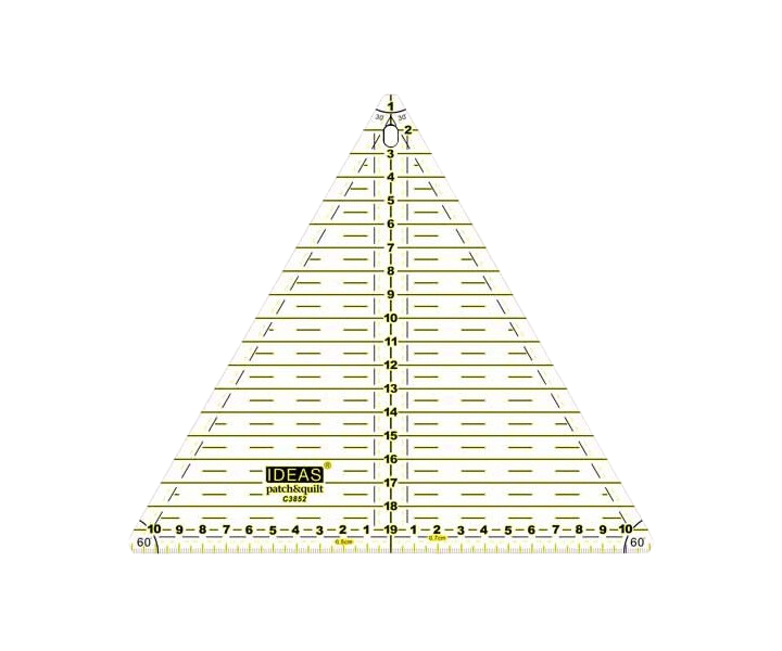 Regla Ideas patchwork triangulo 20 cm